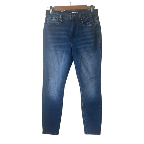 Good American Good Legs Crop Shadow Pockets in INDIGO008 Wash Size 10 / 30 NWOT - Picture 2 of 11